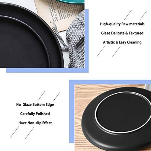 Matte Black Porcelain Dinner Plate, 10-Inch Large Elegant Round