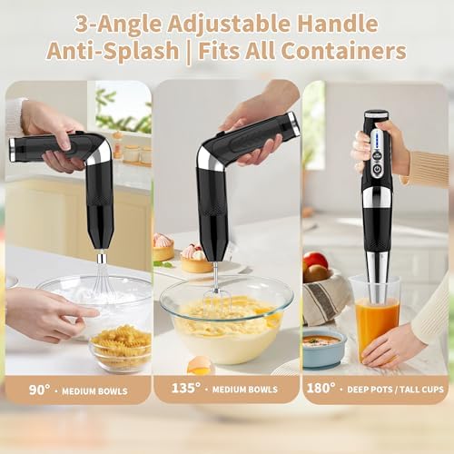Toogel 4-in-1 Cordless Immersion Blender, 21-Speed, 3-Angle Adjust