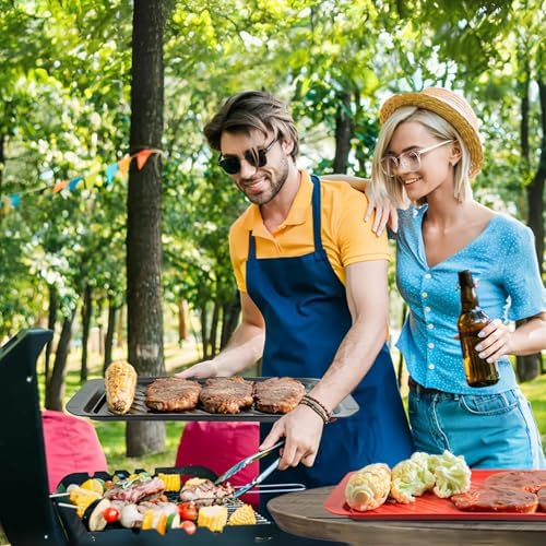 TP 17" x 10.5" Grilling Prep and Serve Trays, Set of 2, Black&Red