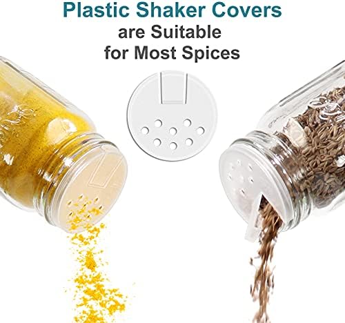 CycleMore 15 Pack 4oz Glass Spice Jars with Metal Caps and Shaker Lids