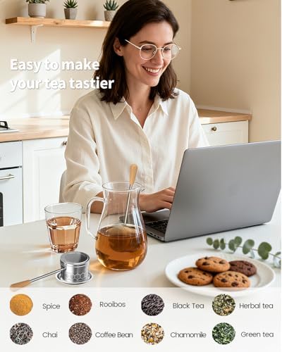 HOUSE AGAIN Tea Infuser for Loose Tea, 2-in-1 Tea Scoop Infuser Extra