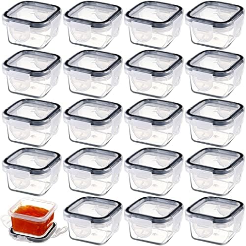 Mimorou 20 Pcs Salad Dressing Containers, 2 oz Reusable Plastic Small