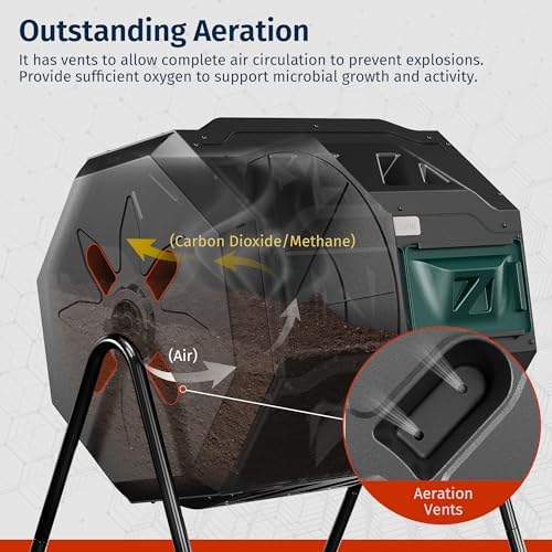 East Oak 43-Gal Dual Chamber Compost Tumbler