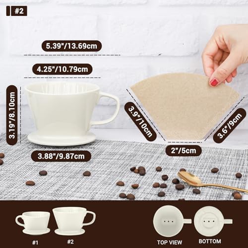 Segarty Pour Over Coffee Maker Set - Single Cup White Ceramic Coffee