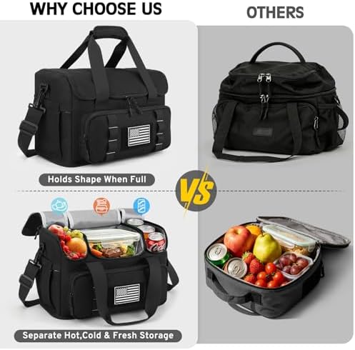 ZOMFELT Lunch Box for Men, 19L Insulated Lunch Bag with Separate