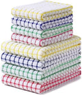 Homaxy Cotton Terry Kitchen Towels and Dishcloths Set of 8, Mixed