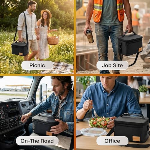 FORABEST Portable Electric Lunch Box, Black