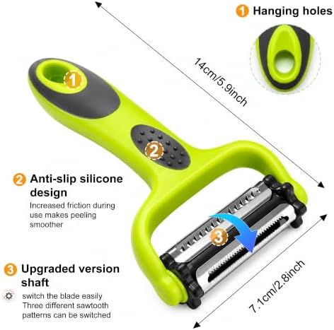 3-in-1 Vegetable Peeler, Julienne Peeler & Vegetable Slicer Kitchen