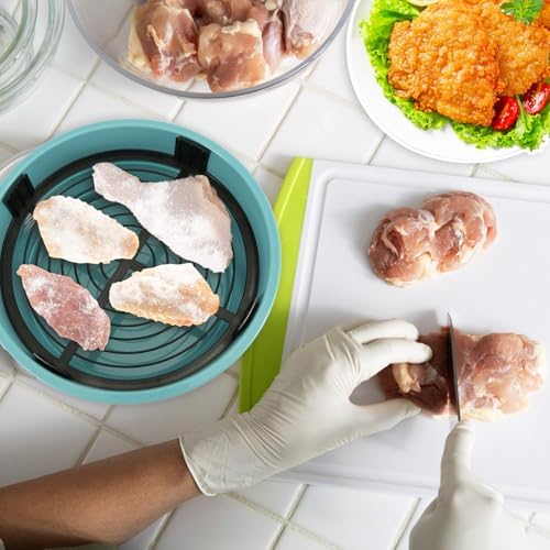 Breading Shaker Bowl, Silicone Bowl Shaker with Lid Collapsible Mixing
