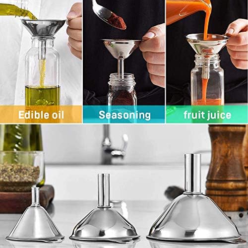 Kitchen Funnels for Filling Bottles, YGDZ 3pcs Small/Medium/Large Food