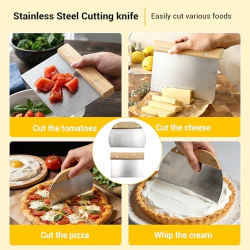 3 PCS Dough Pastry Cutter Scraper Blender Set with Stainless Steel