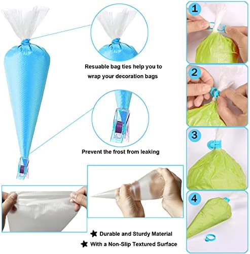 Piping Bags and Tips Set, 100 12-Inch Disposable Bags
