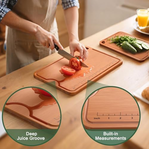 Wood Cutting Boards For Kitchen, Bamboo Cutting Boards With Deep Juice