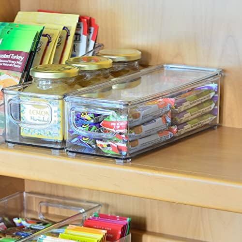 Youngever 2 Pack Stackable Plastic Storage Organizer Container Bins
