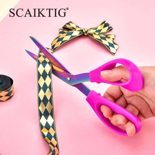 SCAIKTIG 8.5“ Bent Fabric Scissors All Purpose Sharp Heavy Duty, Bent