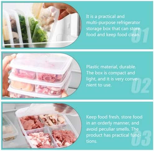 Garneck 2pcs Fridge Food Container with Lid, Plastic Organizer Xmas