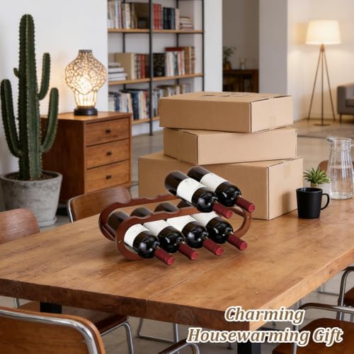 AHANDMAKER 2 Tier Wine Rack and Water Bottle Organizer 8 Bottles
