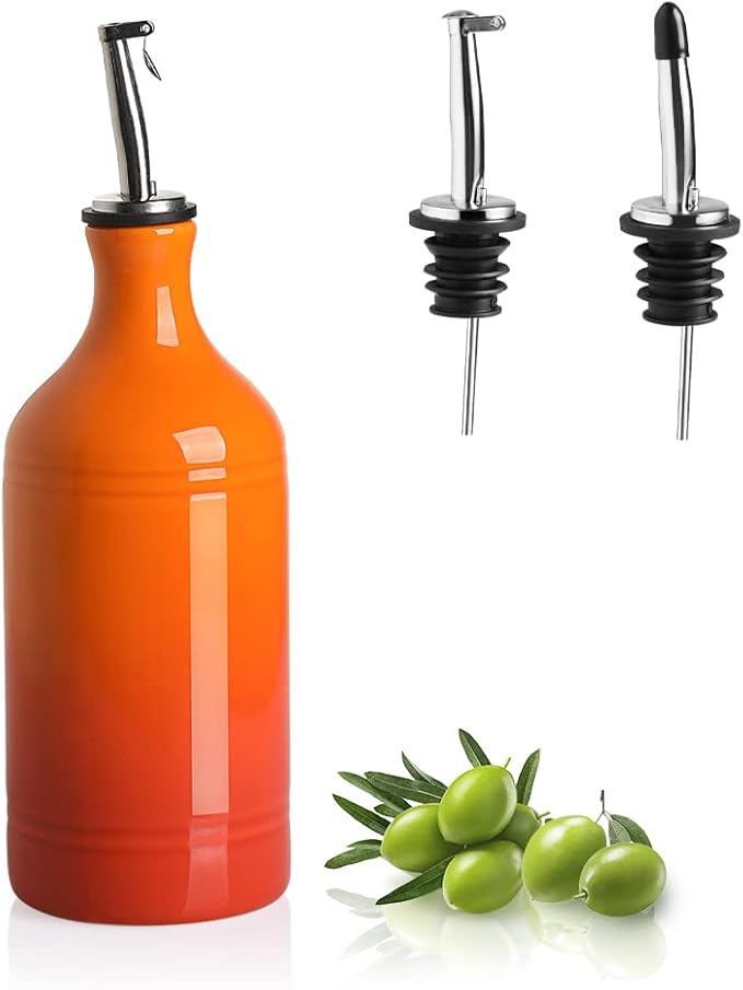 Sweejar Ceramic Olive Oil Dispenser Bottle, Opaque Oil Cruet Protects to Reduce by Sweejarco1949