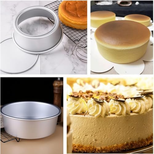 5-Pack Non-Stick Aluminum Cake Pans with Removable Bottom,5 Inch for