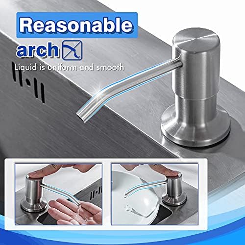 WEWE Built-in Kitchen Sink Soap Dispenser, Stainless Steel