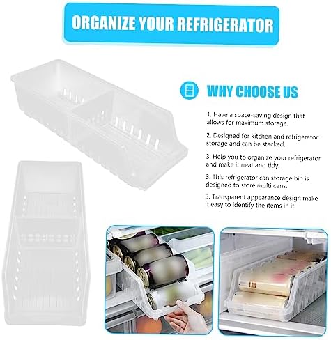Refrigerator Can Organizer Dispenser Bin for Soda Cans White PP