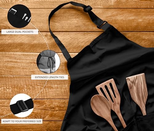 Utopia Kitchen Bib Aprons 10 Pack Adjustable With 2 Pockets 100%