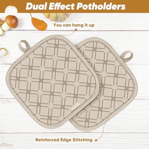 Oven Mitts and Pot Holders Set with Dishcloths, 500 Degree Heat