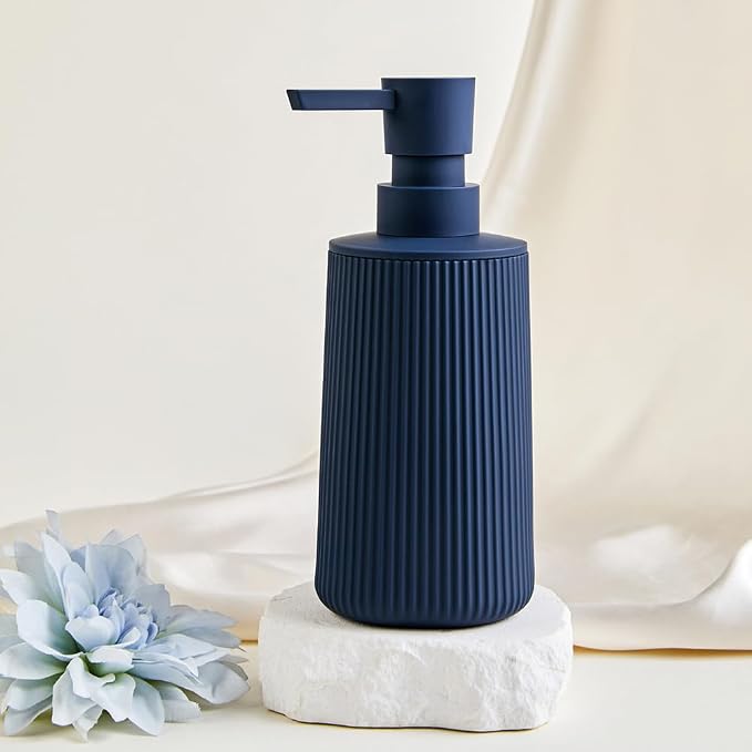 Small Soap Dispenser for Bathroom and Kitchen, Modern Farmhouse Striped Style - Image 5