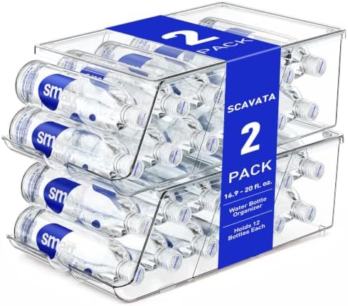 SCAVATA 4 Pack Stackable Drink Organizer Bundle, 2 Tall Skinny Can