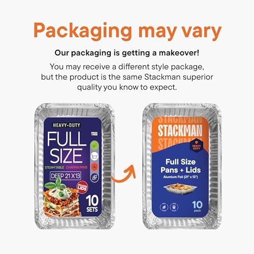 Large Aluminum Pans Full Size with Lids, Disposable Foil 21x13 Deep