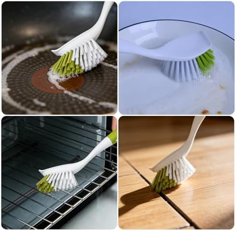 Dish Scrub Brushes with Handles, 3 Pack