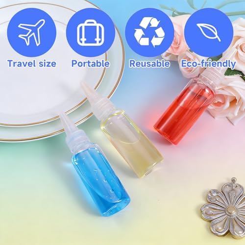 8 Pcs 1.7 oz Plastic Mini Squeeze Bottles, 50ml Mini Squirt Bottles