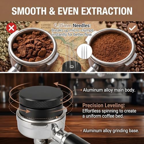 51mm Espresso Accessories Kit – 26PCS Tamping Station, Tamper, WDT