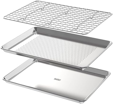 Baking Sheet with Rack Baker's Secret Pure Aluminum Non Toxic PTFE