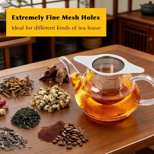 2 Pack 304 Stainless Steel Tea Infuser with Lid, Extra Fine Mesh Loose