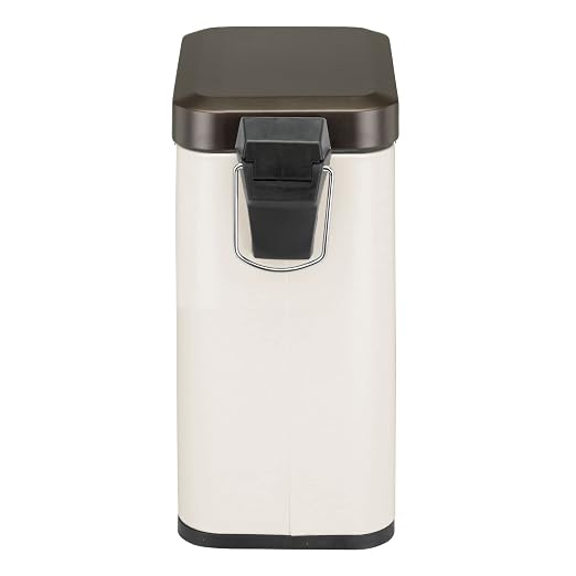 mDesign Small Modern 1.3 Gallon Rectangle Metal Lidded Step Trash Can, Compact - Image 6