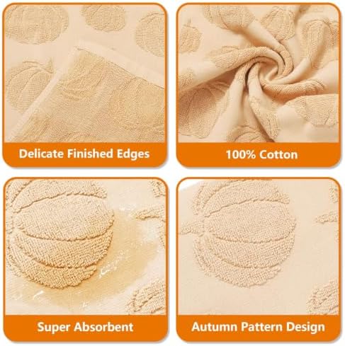 JarThenaAMCS 3Pcs Fall Football Hand Towels Pumpkin Maple Leaf