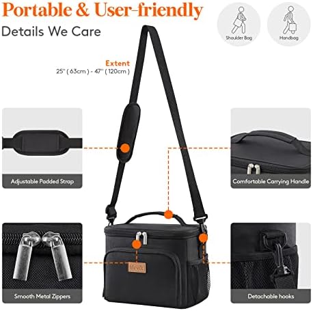 Lifewit Reusable Insulated Lunch Bag, Portable Cooler Freezable Soft