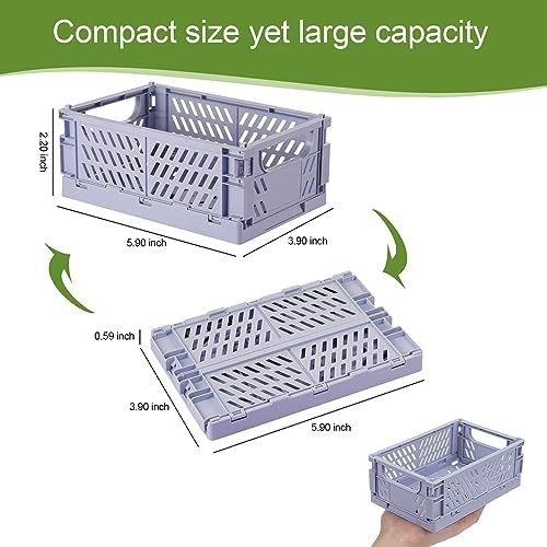 HUUSMOT 6-Pack Collapsible Plastic Storage Baskets