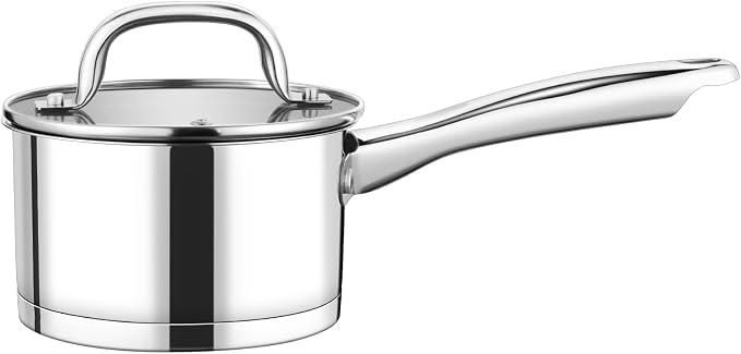 P&P CHEF 1 Quart Saucepan with Lid Set, Stainless Steel Small Cooking Pot by PPCHEF