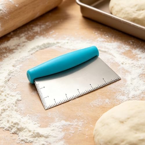 Pssopp 2PCS Stainless Steel Dough Scrapers, Kitchen Bread Dough