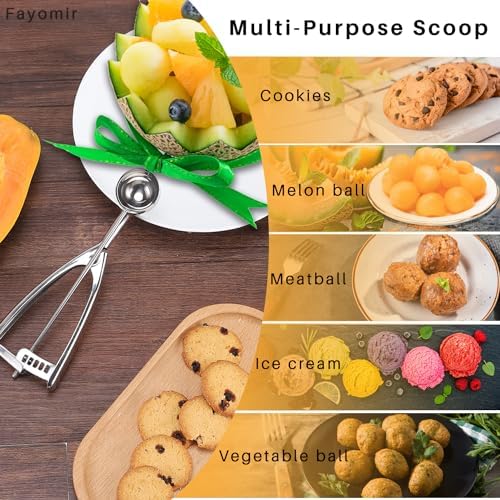 Fayomir 4 Tbsp Cookie Scoop, Size #16, 2 OZ Cookie Scoop for Baking