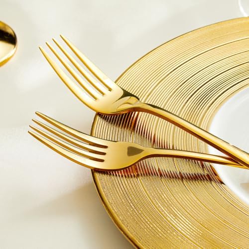 KINGSTONE Forks 4 Piece Gold Dinner Forks Set, 18/10 Stainless Steel