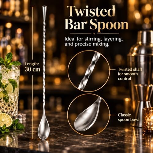 Stainless Steel Cocktail Muddler for Cocktails Set, 8 & 12 Inch
