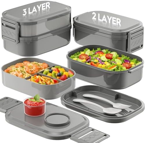 BiuLeon Bento Box Adult Lunch Box, 65 Oz Capacity Lunch