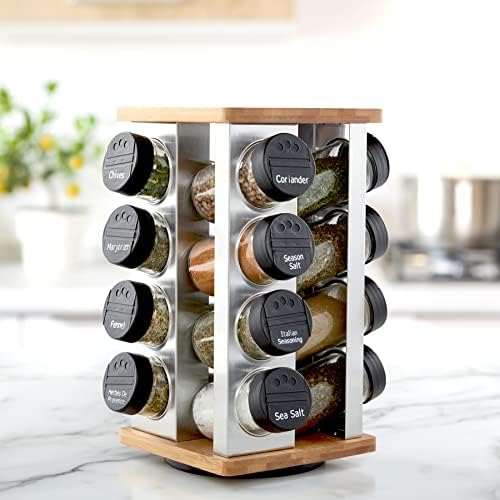 Kamenstein 16 Jar Warner Revolving Countertop Spice Rack Organizer