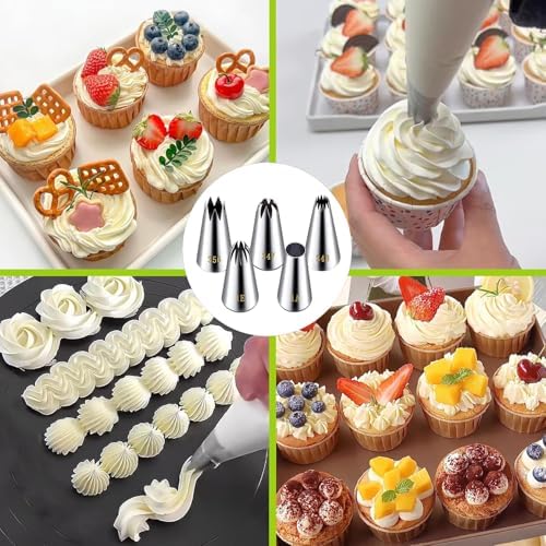 Extra Large Piping Tips, Seamless Stainless Steel Icing Piping Nozzle