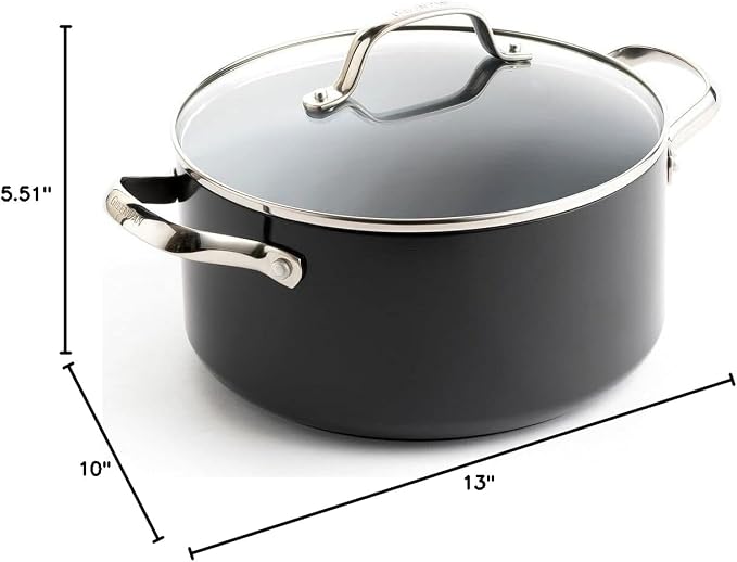 GreenPan Valencia Pro Hard Anodized Healthy Ceramic Nonstick 5QT Stock Pot - Image 10