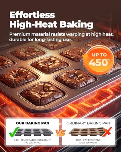 Bake Choice Square Brownie Pan with Dividers 100Pcs Square Mini