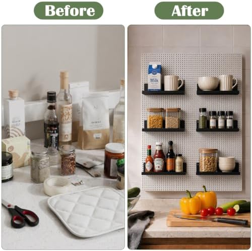 6 Pack Metal Magnetic Spice Rack for Refrigerator